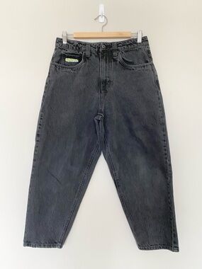 EMPYRE High Rise Drawstring Baggy Fit Washed Black Jeans Sz 28